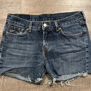 Lucky Brand distressed, raw edge cut off Denim Blue Shorts Size 6/28